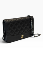Load image into Gallery viewer, Chanel Gabrielle Quilted Wallet on Chain, Black Calfskin, Mixed-tone Hardware
