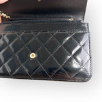 Load image into Gallery viewer, Chanel Classic Leboy Wallet on Chain, Black Diamond Quilted Patent Leather, Gold-tone Hardware
