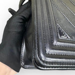 Load image into Gallery viewer, Chanel Leboy Old Medium Mixed Leather Navy Chevron Quilted Gold-tone Hardware
