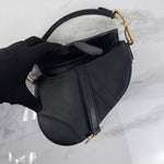 Load image into Gallery viewer, Christian Dior Saddle Mini/Small Black Grained Calfskin Gold-tone Hardware
