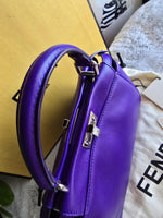 将图片加载到图库查看器，Fendi Peekaboo Mini Nappa Shahtoosh in Purple Rain Silver-tone Hardware
