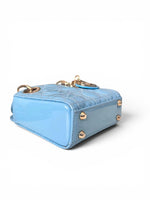 将图片加载到图库查看器，Christian Dior Lady Dior Micro Baby Blue, Gold-tone Hardware
