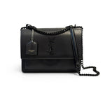 Load image into Gallery viewer, Saint Laurent Sunset Medium – All Black Calfskin Black Hardware
