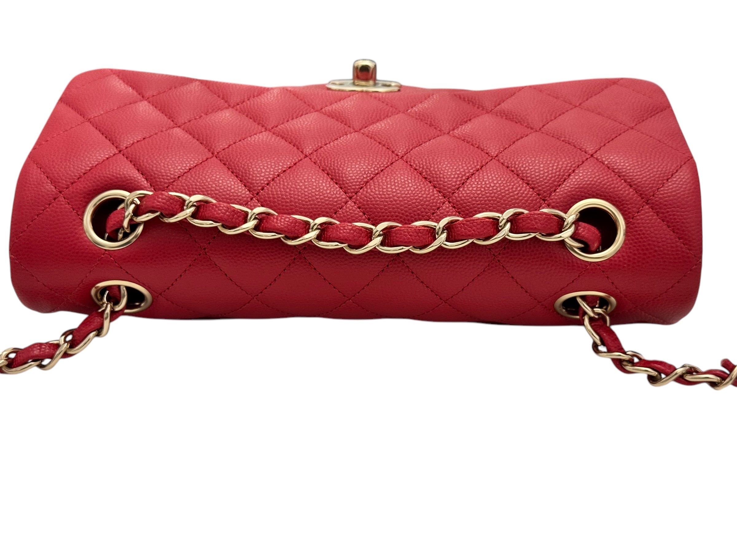 Chanel Timeless Classic Small 22P Red Caviar, Gold-tone Hardware