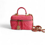 Charger l&#39;image dans la galerie, Chanel Micro Vanity Bag Pink Caviar Gold-Tone Hardware
