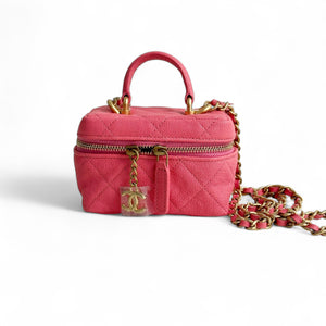 Chanel Micro Vanity Bag Pink Caviar Gold-Tone Hardware