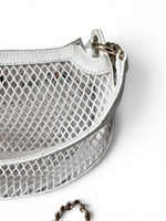 将图片加载到图库查看器，Chanel Half Moon Mesh Bag Ivory Lambskin Gold-tone Hardware
