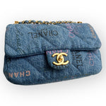 Load image into Gallery viewer, Chanel Classic Mini Rectangle 22P Blue Denim Mood, Gold-tone Hardware
