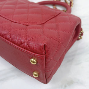 Chanel Coco Handle Small Red Caviar Gold-tone Hardware