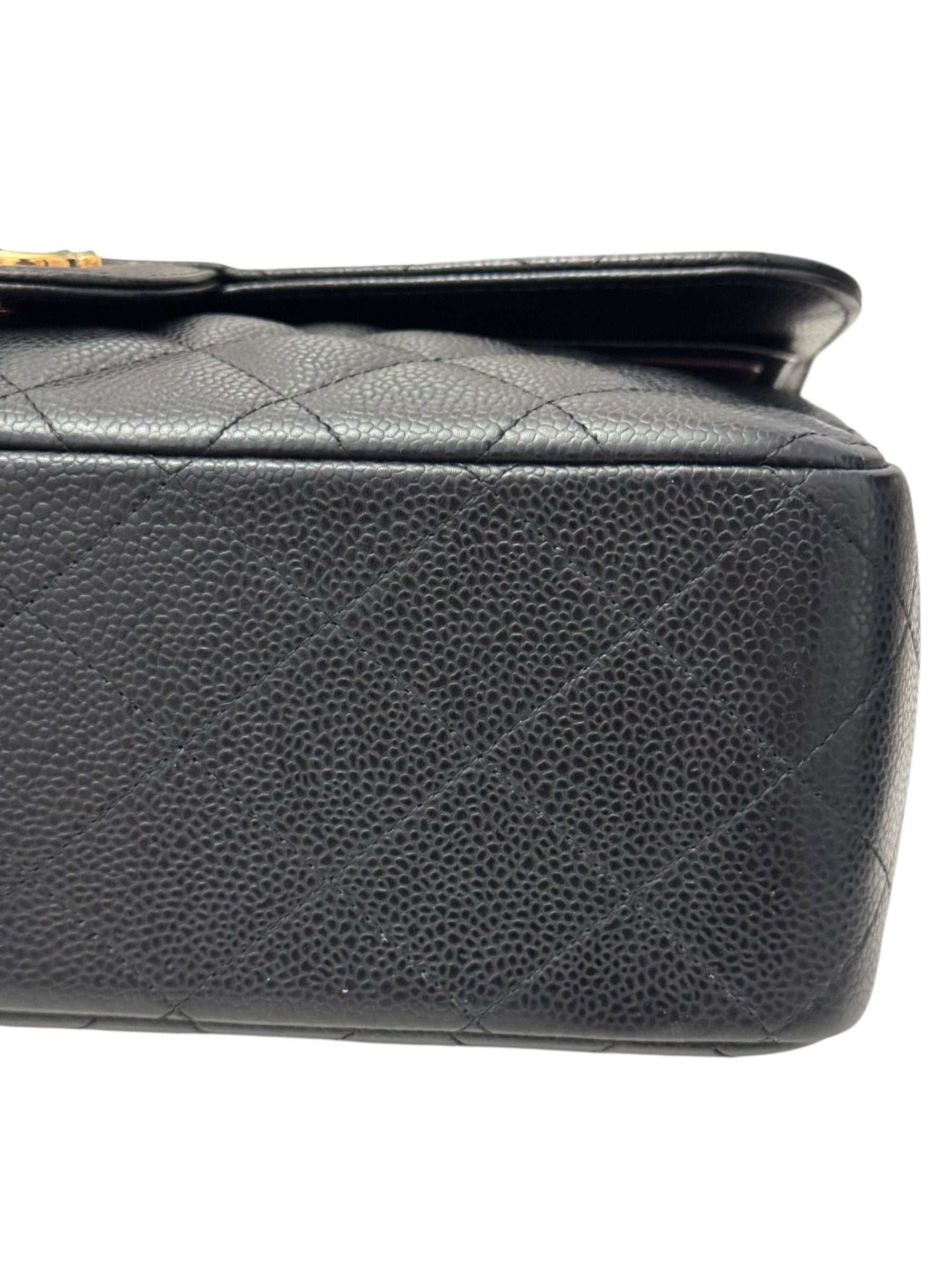 Chanel Timeless Classic Jumbo Black Caviar Gold-tone Hardware