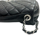 将图片加载到图库查看器，Chanel Easy Carry Flap Bag Black Lambskin Silver-tone Hardware
