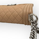 Load image into Gallery viewer, Chanel Leboy Old Medium Dark Beige Diamond Quilted Caviar Leather/Grained Calfskin, Shiny Silver-tone Hardware
