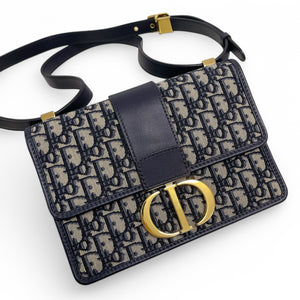 Christian Dior Montaigne 30, Blue Dior Oblique Jacquard Gold-tone Hardware