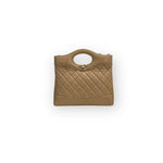 将图片加载到图库查看器，Chanel 31 Mini Shopping Tote Quilted Lambskin Milk Tea/Beige, Gold-Tone Hardware
