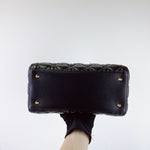 Load image into Gallery viewer, Christian Dior Lady Dior Medium, Black Lambskin Gold-tone Hardware
