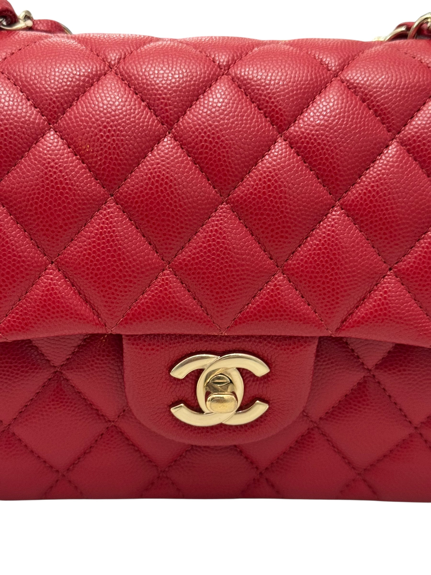 Chanel Timeless Classic Small 19B True Red Caviar Gold-tone Hardware