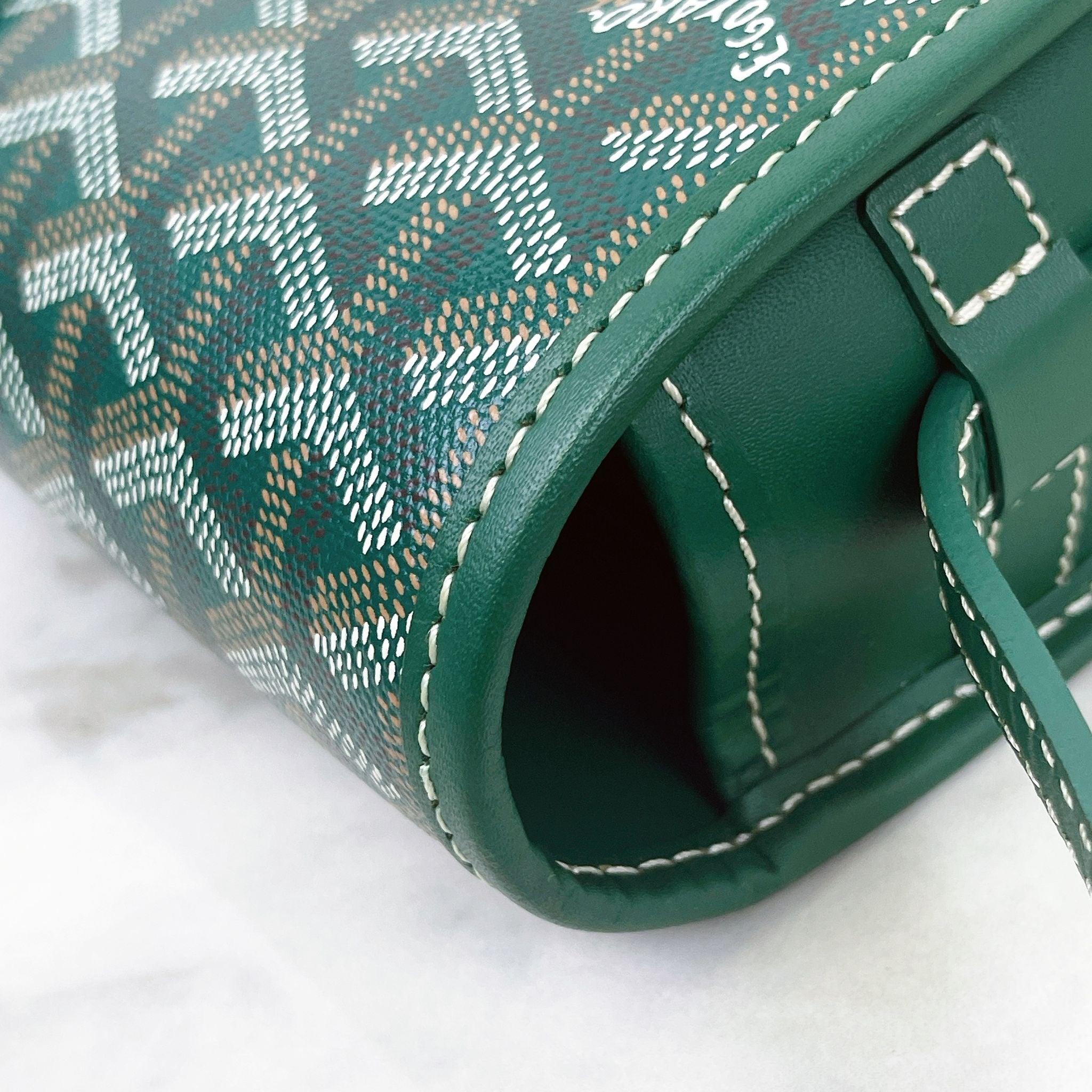 Goyard Belvedere PM Green Goyardine Canvass Palladium Hardware