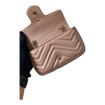 Load image into Gallery viewer, Gucci Marmont Super Mini Matellase Dusty Pink
