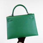 Charger l&#39;image dans la galerie, Hermes Kelly Sellier 32 Vert Vertigo Epsom Palladium Hardware
