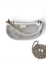 将图片加载到图库查看器，Chanel Half Moon Mesh Bag Ivory Lambskin Gold-tone Hardware
