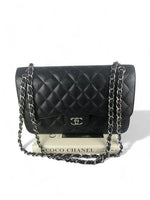 Load image into Gallery viewer, Chanel Timeless Classic Jumbo Black Caviar Silver-tone Hardware
