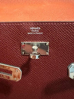 将图片加载到图库查看器，Hermès Kelly To Go Bordeaux Veau Togo Leather Palladium Hardware
