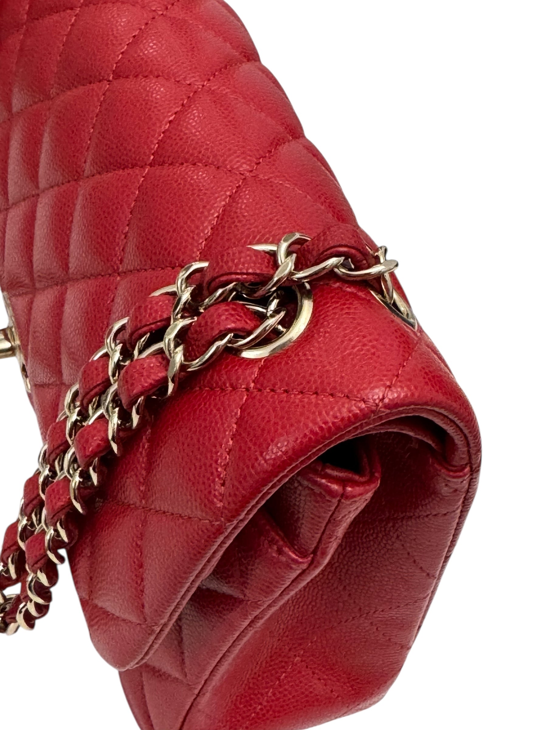 Chanel Timeless Classic Small 19B True Red Caviar Gold-tone Hardware