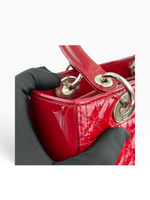 Charger l'image dans la galerie, Christian Dior Lady Dior Medium Red Patent Leather Silver-tone Hardware
