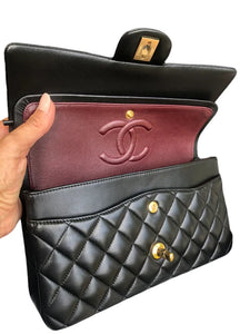 Chanel Timeless Classic Medium Black Lambskin Gold-tone Hardware