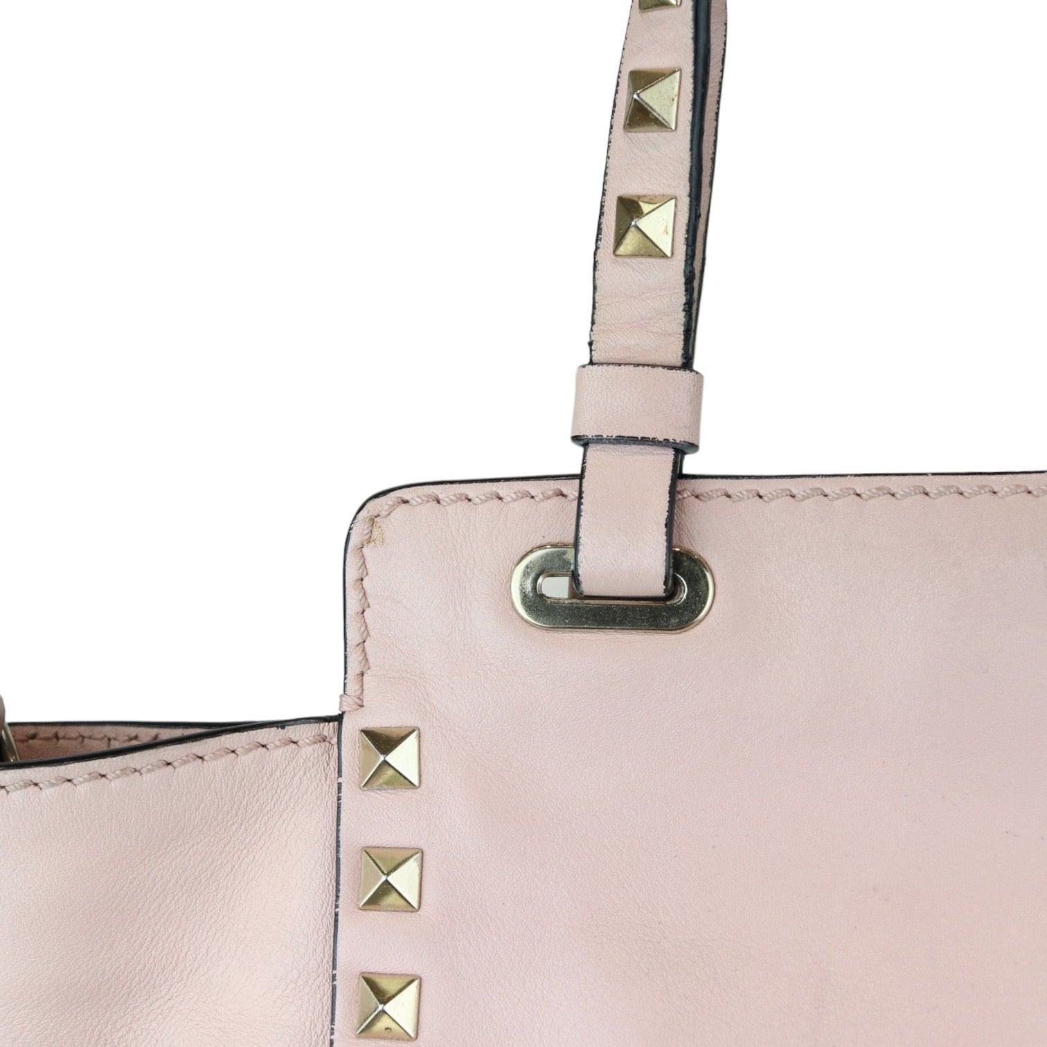 VALENTINO Rockstud Tote Small Vitello Beige Pink LGHW