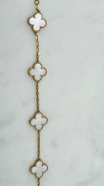 Load image into Gallery viewer, Van Cleef and Arpels Vintage Alhambra Bracelet, 5 Motifs, 18K Yellow Gold, Mother of Pearl
