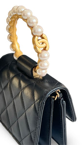 Chanel Pearl Handle Clutch with Chain