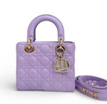 将图片加载到图库查看器，Christian Dior My Lady ABCDior Small Lilac Lambskin, Gold-tone Hardware - Small
