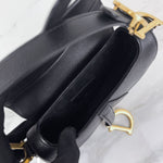 Load image into Gallery viewer, Christian Dior Saddle Mini/Small Black Grained Calfskin Gold-tone Hardware
