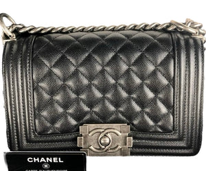 Chanel Leboy Small Quilted Black Caviar / Grained Calfskin, Ruthenium Hardware