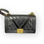 Load image into Gallery viewer, Chanel Leboy Old Medium Mixed Leather Chevron Gold-tone Hardware
