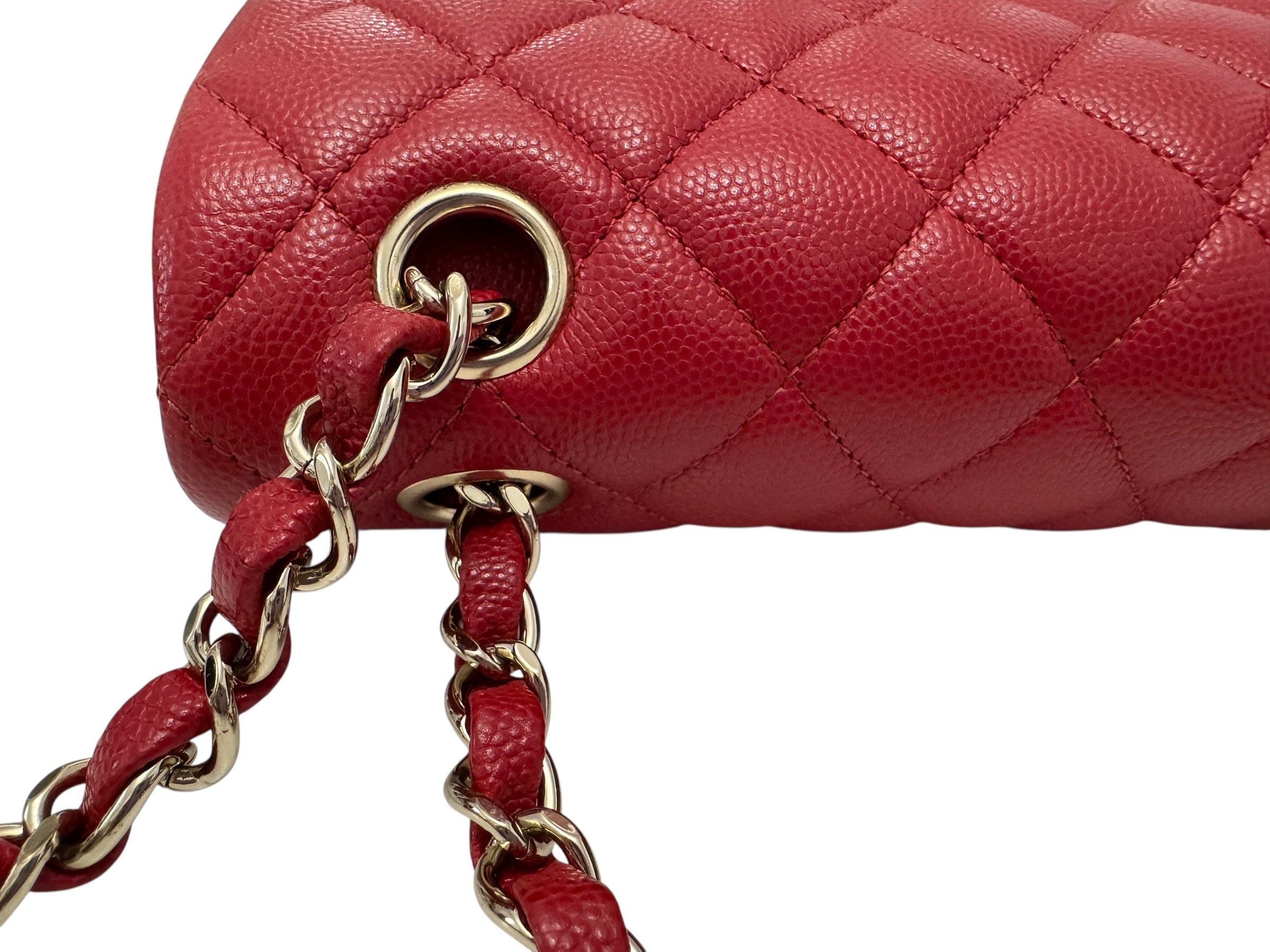Chanel Timeless Classic Small 19B True Red Caviar Gold-tone Hardware