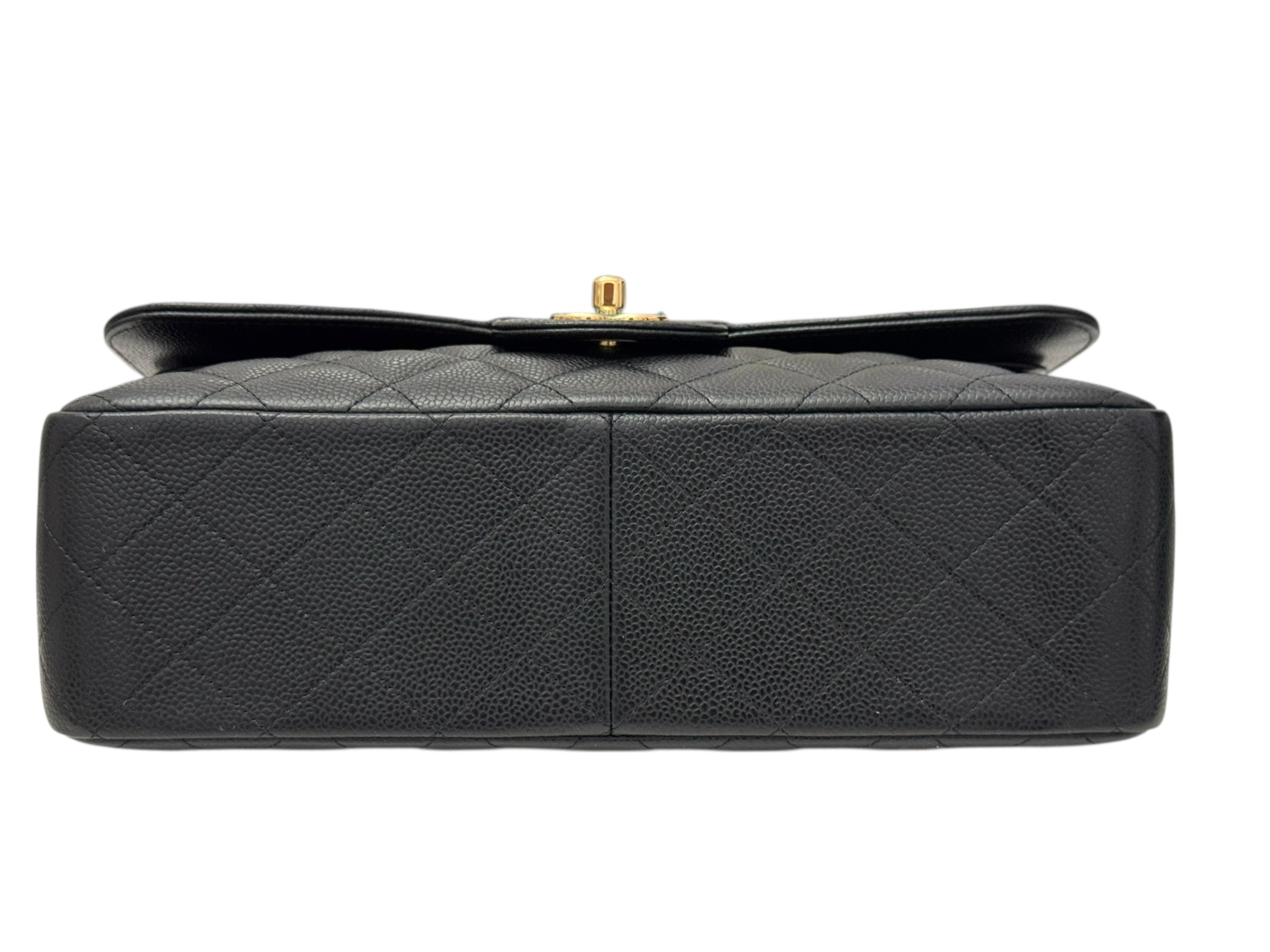 Chanel Timeless Classic Jumbo Black Caviar Gold-tone Hardware