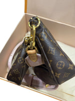 Load image into Gallery viewer, Louis Vuitton Multi Pochette Accessoires Classic Monogram, Pink Strap, Gold-tone Hardware
