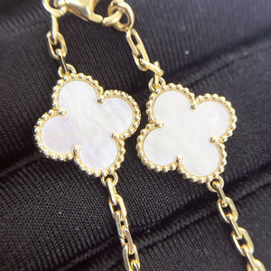 Van Cleef And Arpels VCA Vintage Alhambra 10 Motifs White Mother of Pearl Yellow Gold