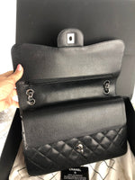 Load image into Gallery viewer, Chanel Timeless Classic Jumbo Black Caviar Silver-tone Hardware
