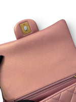 将图片加载到图库查看器，Chanel Mini Top Handle Iridescent Pink Lambskin Gold-tone Hardware
