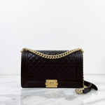 将图片加载到图库查看器，Chanel Leboy New Medium Black Diamond Quilted Lambskin Gold Hardware
