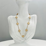 将图片加载到图库查看器，Van Cleef and Arpels Vintage Alhambra 10 Motifs Guilloche Necklace - Vca
