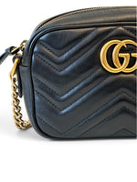 Load image into Gallery viewer, Gucci GG Marmont Camera Bag Mini - Black Calfskin Gold-tone Hardware

