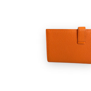 Hermes H Bearn Wallet Orange Chevre Mysore Palladium Hardware