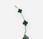 Load image into Gallery viewer, Van Cleef and Arpels Vintage Alhambra 5 Motifs Bracelet, Malachite, 18kt Yellow Gold- VCA
