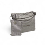 将图片加载到图库查看器，Chanel 22 Handbag Medium Quilted Dove Grey Calfskin, Silver-tone Hardware
