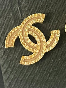 Chanel Large Gold Metal Earrings