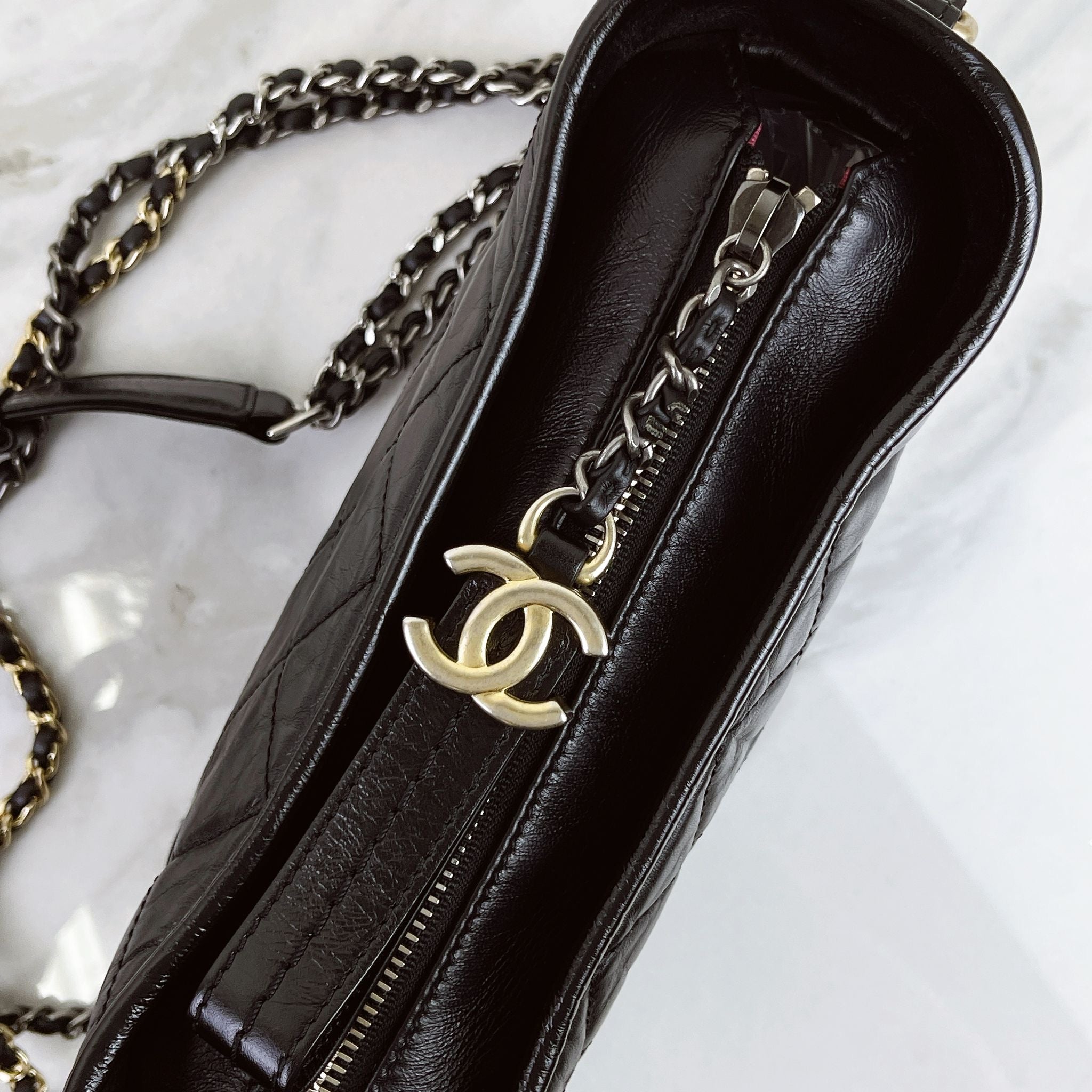 Chanel Gabrielle Small Black Calfskin Mixed Hardware